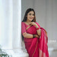 Anumol- Beautiful Soft Narayanpet saree - Rani pink