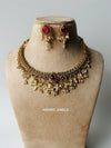 Ruby Cascade Pearl Choker Set