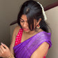 Beautiful semi dola silk sarees with zari lines