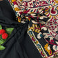 Soft viscous cotton saree with kalamkari printed border and pallu - black