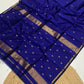 Maheshwari silk cotton small border saree with v buttis
