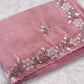Soft crush tissue saree - pastel pink