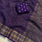 Beautiful russian viscous silk saree with checks