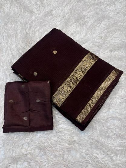 Beautiful viscose kota saree with dual jacquard border