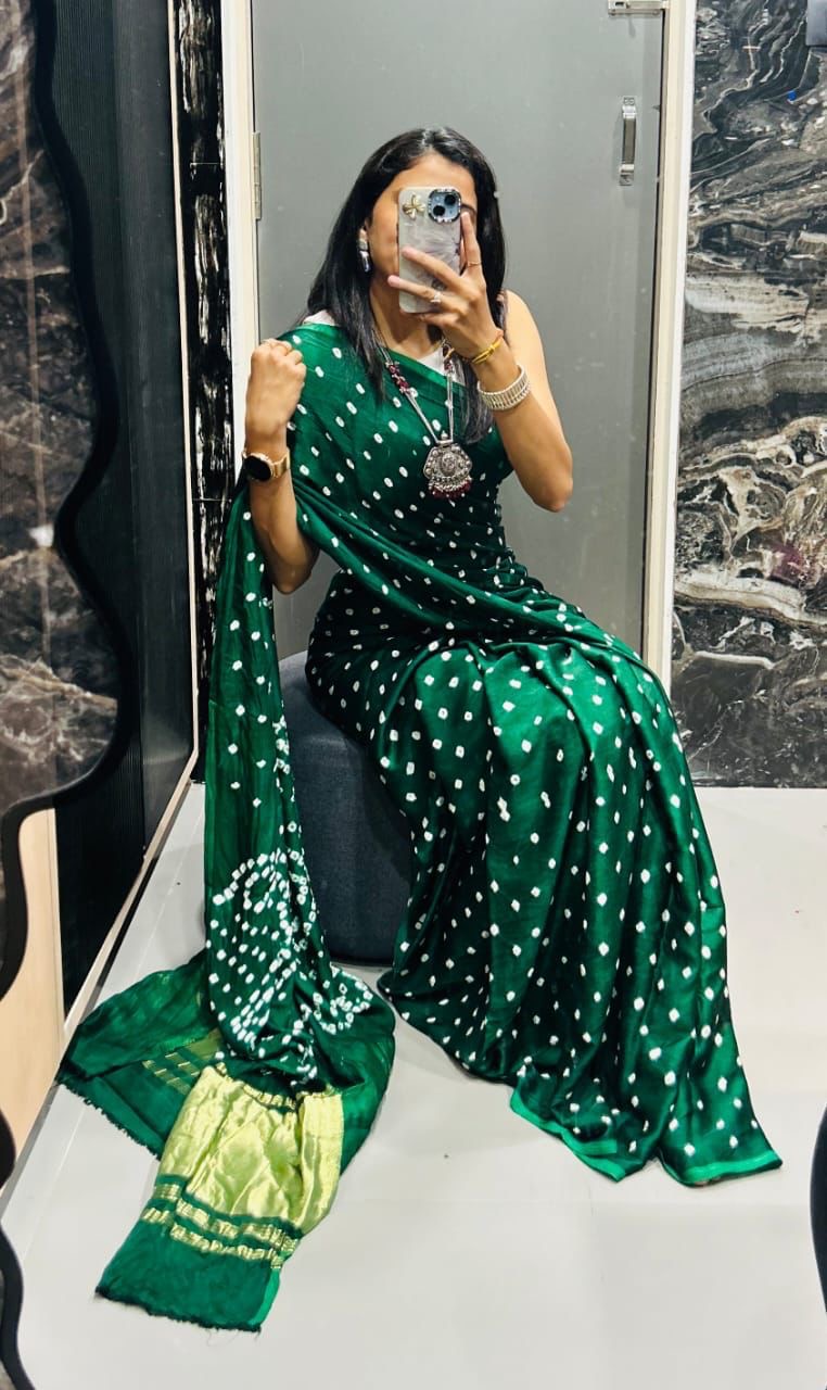 Bandhini gajji silk saree