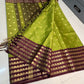 Semi Banarasi katan silk saree with fine weavings