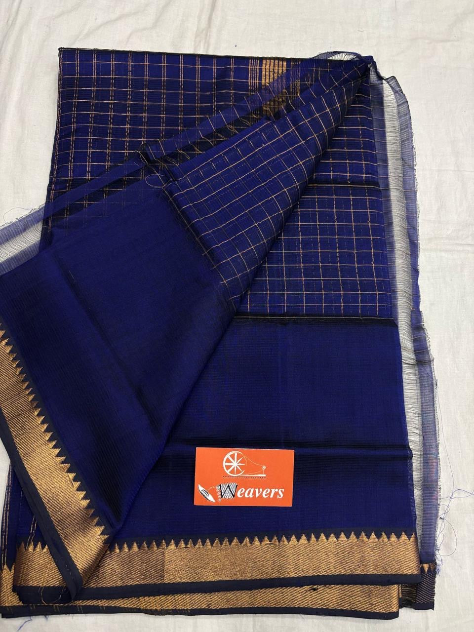 Beautiful Mangalagiri Silk cotton saree with zari checks