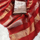 Beautiful georgette tissue silk saree with gold and silver tissue patta