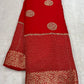 Pure chinon silk saree with daman work!