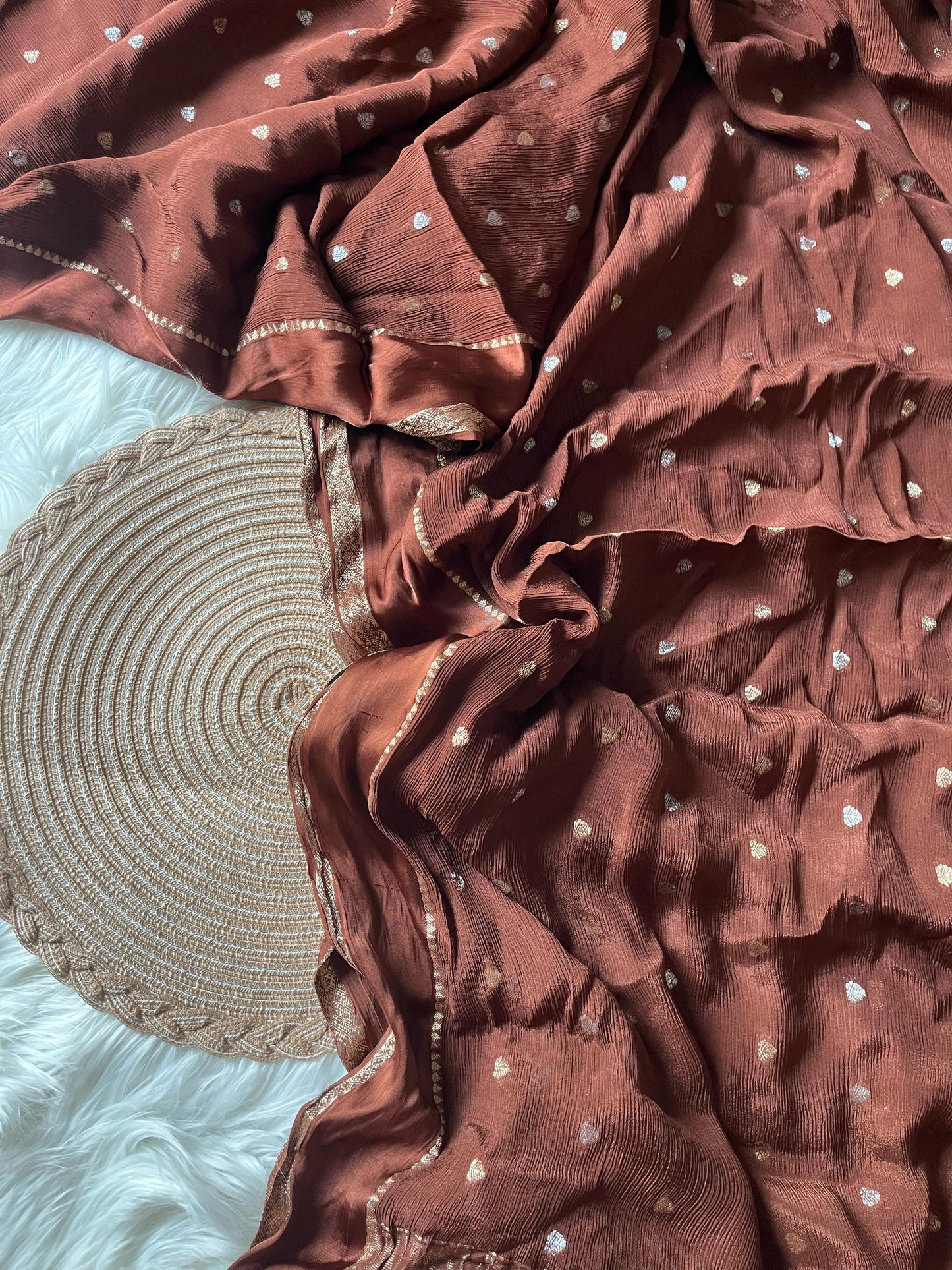 Soft viscous chinon silk saree