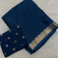 Premium viscous crushed chinon silk with lurex zari lines - 2