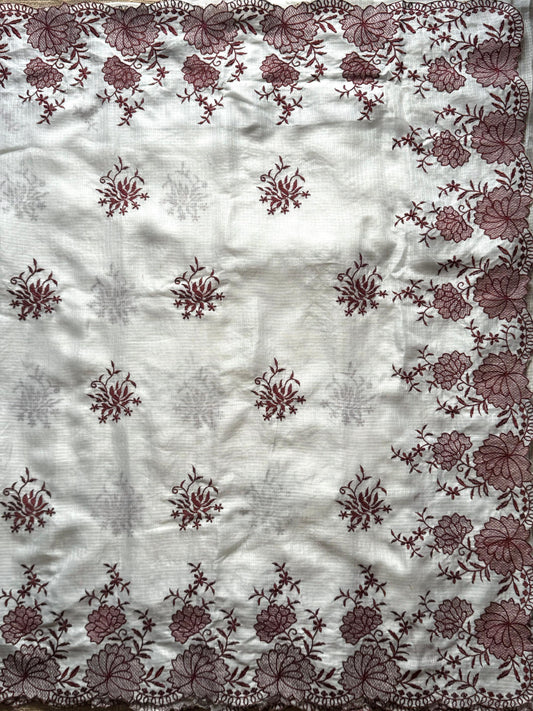 Kota Doria saree with beautiful embroidery