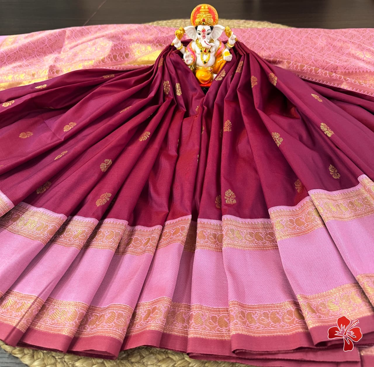 Beautiful soft semi silk saree with contrast border