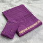 Soft Viscous crushed chinon silk checks saree