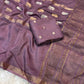 Soft viscous dola silk with beautiful silver and gold elephant motifs in the middle