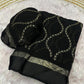Viscous georgette saree with satin border and sequins embroidery