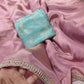 Pure tissue silk saree with handwork cutdana border and Banarasi weaving blouse