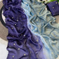 Ombré shaded fendi satin shimmer saree with sequins embroidery