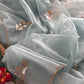 Premium semi tissue organza saree with beautiful cutdana work