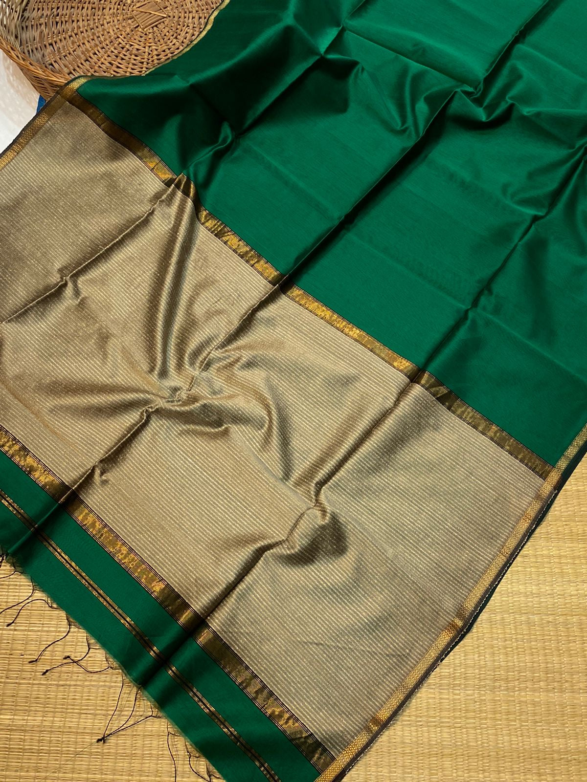 Pure Maheshwari Silk cotton with small border