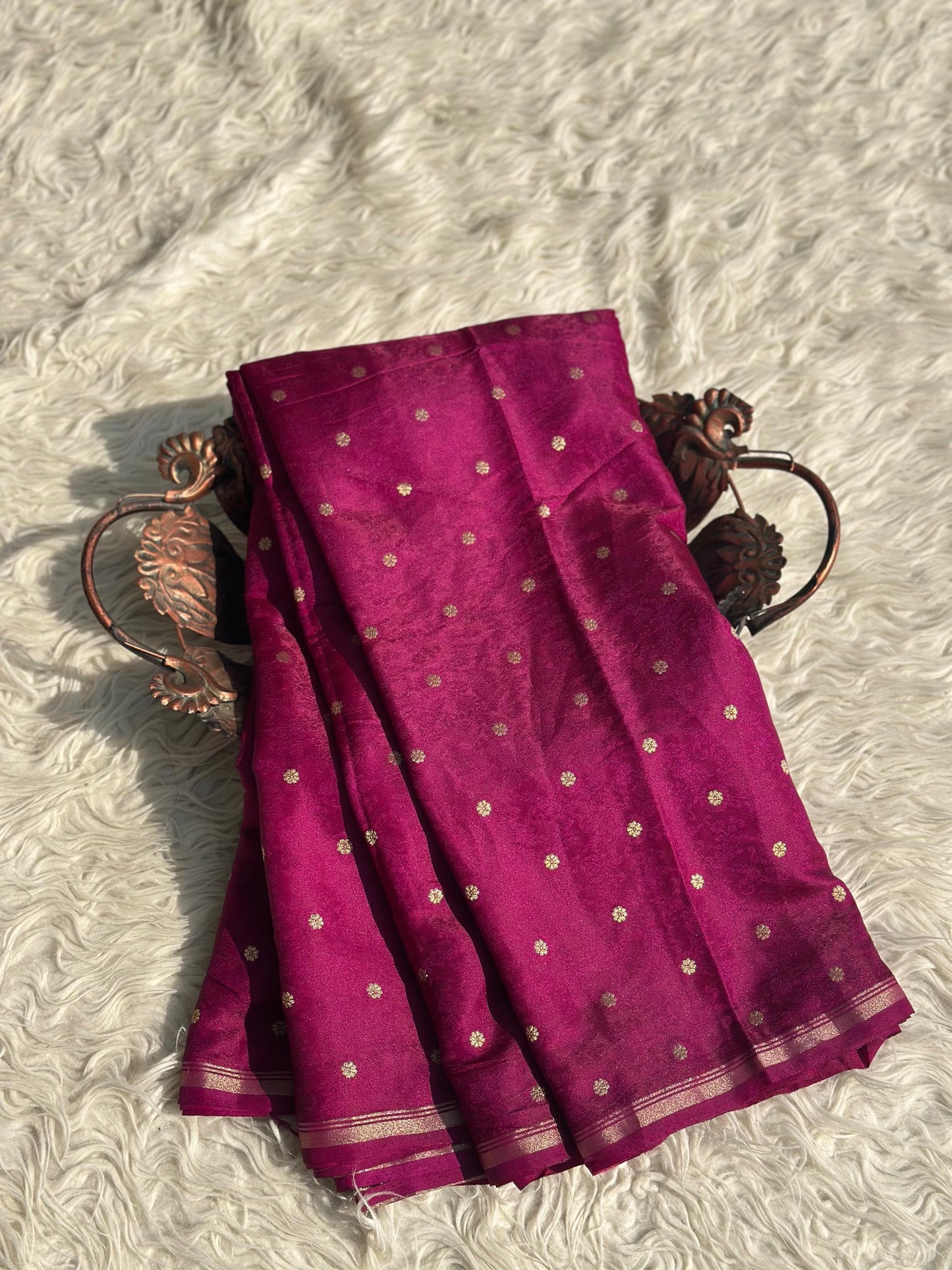 Banarasi semi katan silk with buttas