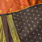 Beautiful rust orange semi silk saree