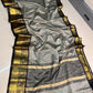 Beautiful semi katan Banarasi silk saree with contrast border