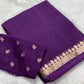 Premium viscous crushed chinon silk with lurex zari lines - 2