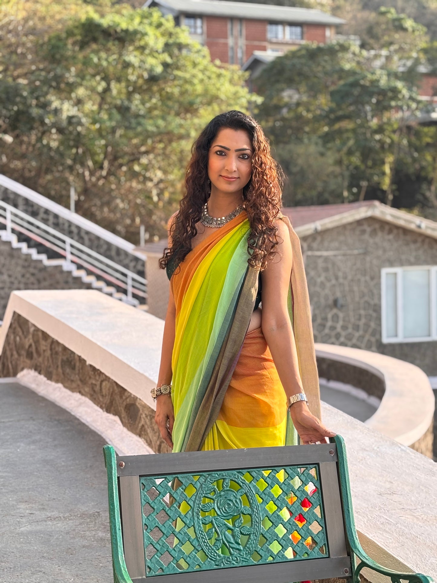 Soft and authentic Mul cotton saree - Multicolor