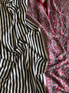 Soft and flowy crepe silk saree with stripes and ajrakh pallu
