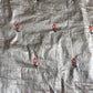 Premium kora organza saree with cross stitched embroidery and stripes