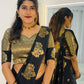Semi katan Banarasi silk saree with beautiful weaving buttas
