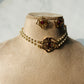 Pearl rose choker - red