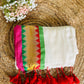 Pure authentic mul cotton saree with multicolor temple border