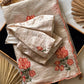 Premium kora organza saree with cross stitched embroidery and stripes