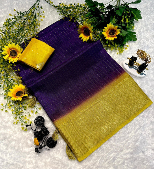 Beautiful dola silk saree with lurex linings 2