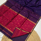 Pure Maheshwari silk cotton sarees with small border and buttis - contrast pallu and blouse