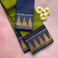 Pure sungudi cotton saree with mini checks and gopuram border