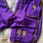 Mrunal Thakur inspired purple handwork organza saree