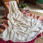 Soft Mul cotton saree - Dark pink