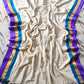 Pure and authentic soft mul cotton saree with purple and blue zari border