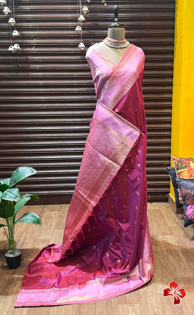 Beautiful soft semi silk saree with contrast border