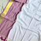 Pure mul cotton saree Big dusty pink border and wine tassels