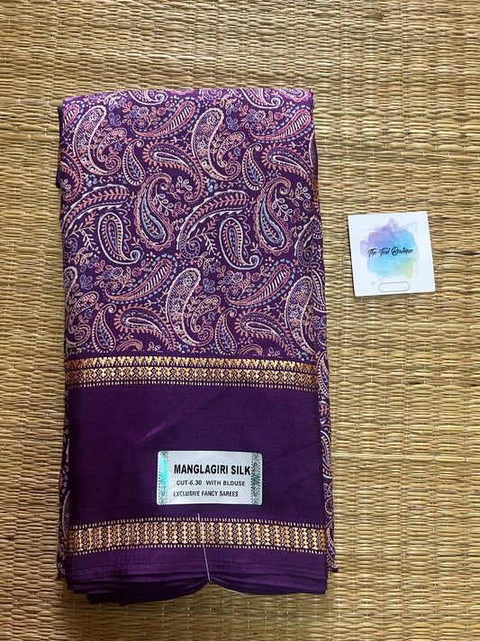 Fancy Mangalagiri saree with mango prints
