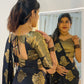 Semi katan Banarasi silk saree with beautiful weaving buttas