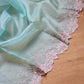 Pure organza silk saree with embroidery scallop border