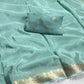 Premium viscous crushed chinon silk with lurex zari lines - 2