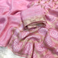 Beautiful viscous crape silk saree with Bandhini pallu