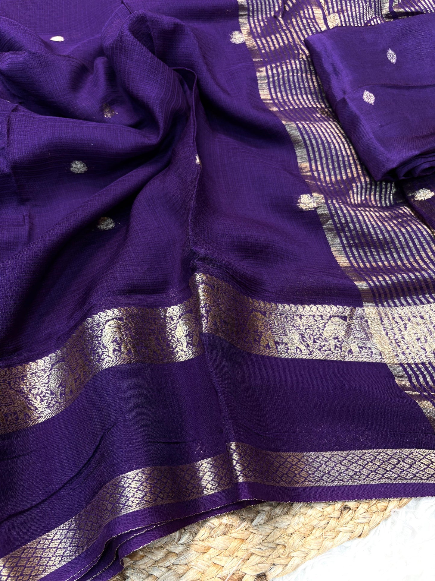 Beautiful viscose kota saree with dual jacquard border