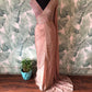 Pure Chinnon Silk saree with pearl sequins handwork